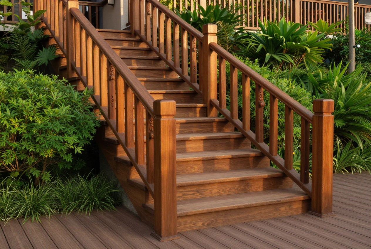 Wood deck and stairs built for a Tri-Cities home